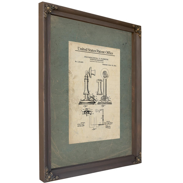 The Candlestick Telephone Patent — Whispers Through the Wire — Framed Wall Art Room View | Bella Frye