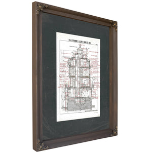 The Keepers Vigil Baltimore Lighthouse Architectural Cross Section — Bourbon Framed Canvas Print | Bella Frye