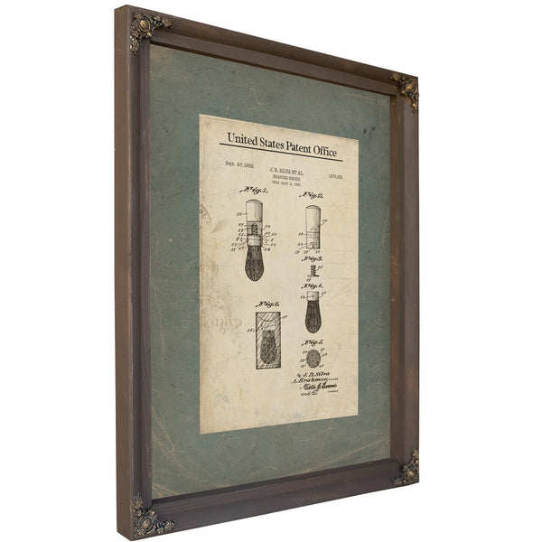 The Gentlemans Morning Ritual Patent Drawing No 1879553 — Bourbon Framed Canvas Print | Bella Frye