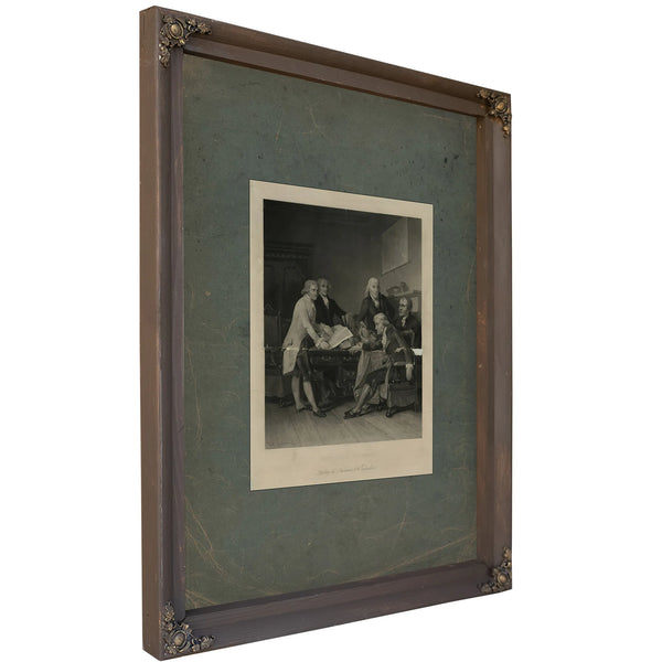Committee of Congress Drafting the Declaration of Independence 1865 — Bourbon Framed Canvas Print | Bella Frye