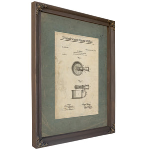 The Gentlemans Morning Ritual Patent — Bourbon Framed Canvas Print | Bella Frye