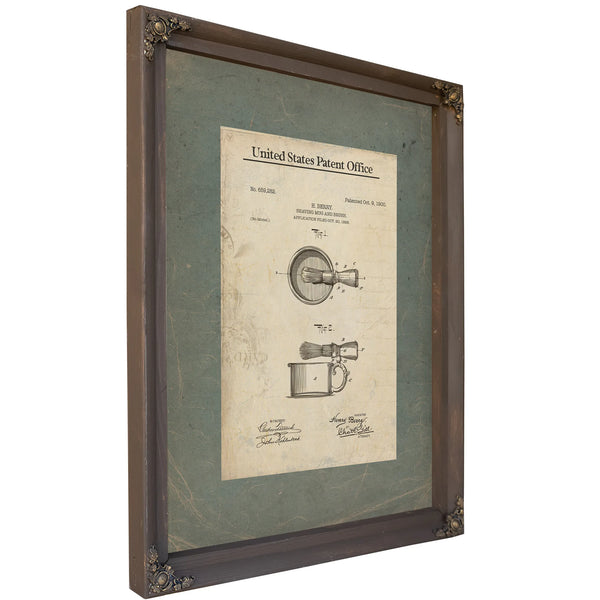 The Gentlemans Morning Ritual Patent — Bourbon Framed Canvas Print | Bella Frye