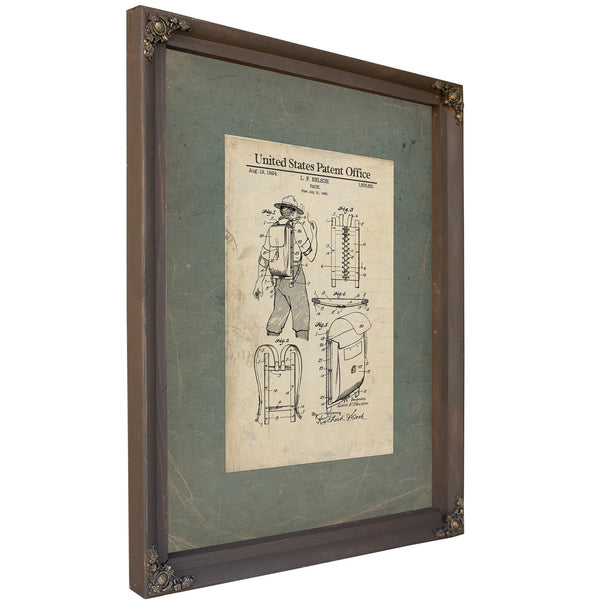 Us Patent No. 155661 Pack (external Frame Backpack) by Lloyd F Nelson August 19 1924 — Bourbon Framed Canvas Print | Bella Fr