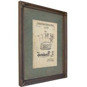 Us Patent No. 2113934 Baseball Glove by Jr Denkert (1938) — Bourbon Framed Canvas Print | Bella Frye