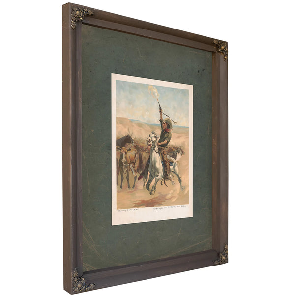 Heading a Stampede 1888 — Bourbon Framed Canvas Print | Bella Frye
