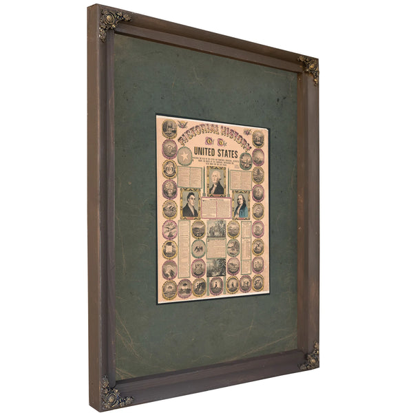 Pictorial History of the United States 1846 — Bourbon Framed Canvas Print | Bella Frye