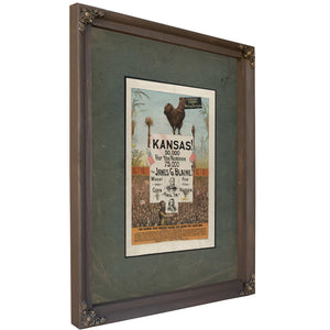 The Banner That Boosted Blaine and Locked the Logan Link 1884 — Bourbon Framed Canvas Print | Bella Frye