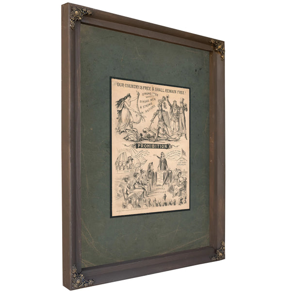 Prohibition Our Country is Free Shall Remain Free! 1882 — Bourbon Framed Canvas Print | Bella Frye