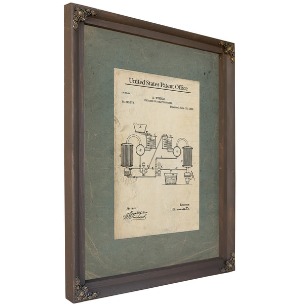 The Wehrle Apparatus Patent Blueprint for the Alchemists Vintage — Framed Wall Art Room View | Bella Frye