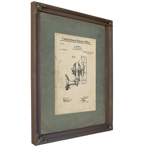 The Marelli Oscillating Fan Patent Blueprint — Framed Wall Art Room View | Bella Frye