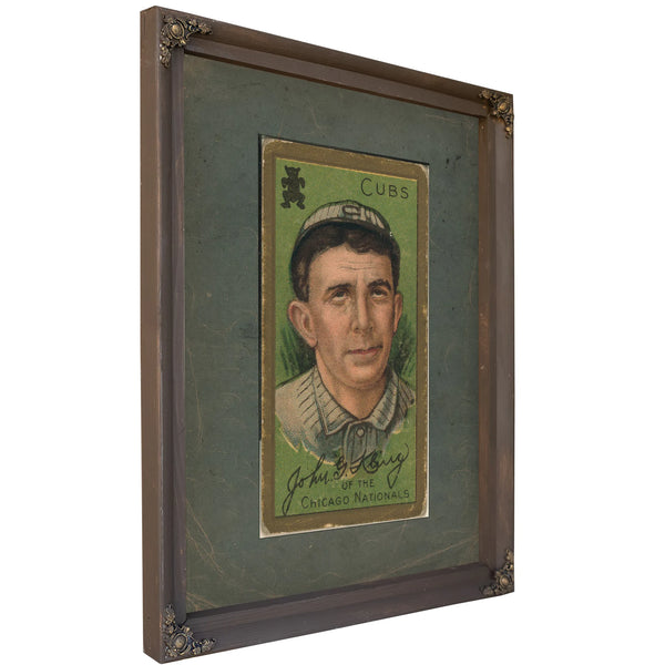 John G Kling Chicago Cubs Baseball Card Portrait — Bourbon Framed Canvas Print | Bella Frye