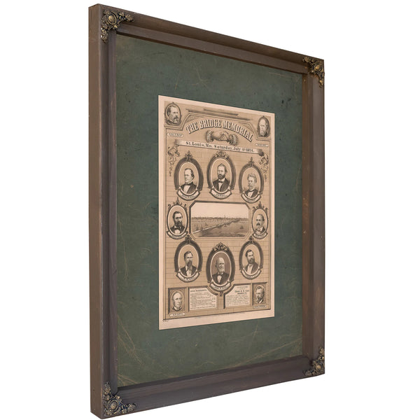 The Bridge Memorial St Louis Mo Saturday July 4th 1874 1874 — Bourbon Framed Canvas Print | Bella Frye
