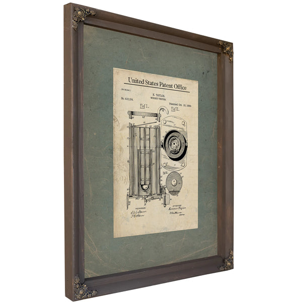 The Proof Seekers Apparatus Patent Blueprint of Spirits Divination — Bourbon Framed Canvas Print | Bella Frye