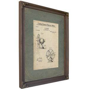 The Gilbert Electric Fan Patent Blueprint — Framed Wall Art Room View | Bella Frye