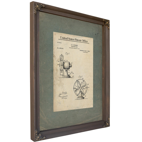 The Gilbert Electric Fan Patent Blueprint — Framed Wall Art Room View | Bella Frye