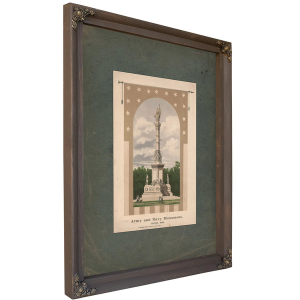 Army and Navy Monument Boston Mass 1872 — Bourbon Framed Canvas Print | Bella Frye