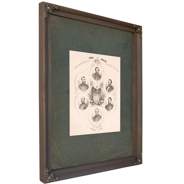 The Carriers of the Press to Their Patrons 19th Century — Bourbon Framed Canvas Print | Bella Frye