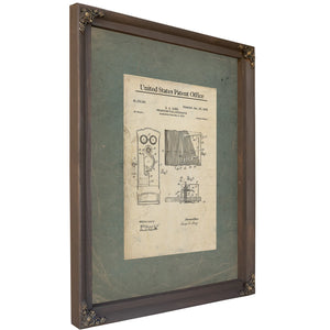 The Long Toll Apparatus — Patent Blueprint of the Coin Operated Telephone — Framed Wall Art Room View | Bella Frye