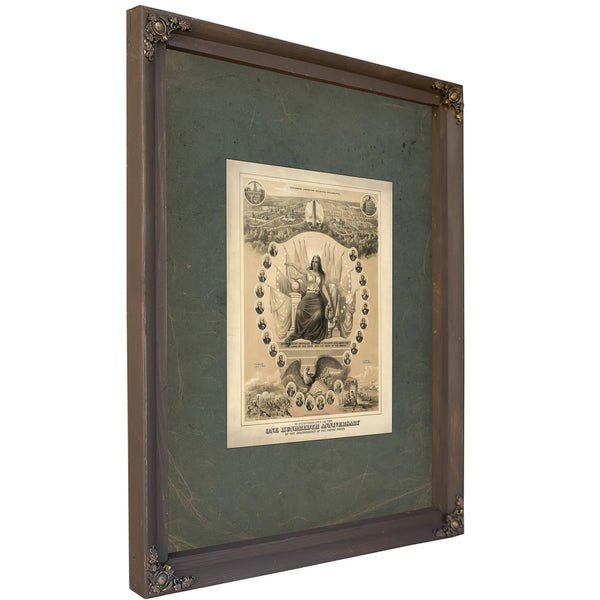 In Remembrance of the One Hundredth Anniversary of the Independence of the United States 1876 — Bourbon Framed Canvas Print |