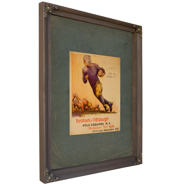 The Official Program for the October 31 1936 Fordham Versus Pittsburgh Football — Bourbon Framed Canvas Print | Bella Frye