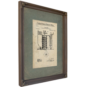 The Madlener Whisky Apparatus Patent Spirits of 1891 — Bourbon Framed Canvas Print | Bella Frye