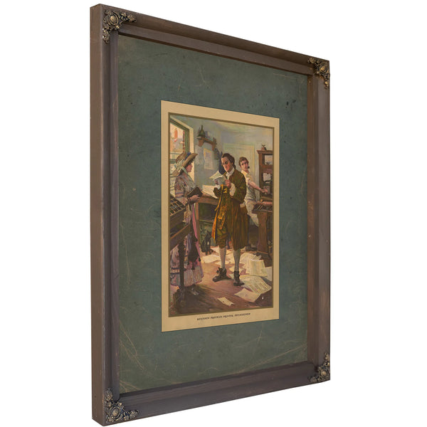 Benjamin Franklin Printer Philadelphia 1914 — Bourbon Framed Canvas Print | Bella Frye