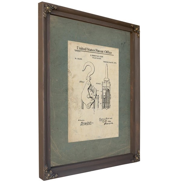 United States Patent No. 152635 Pulley Blocks by B Hewitt S Goff Patented June 3 1874 — Bourbon Framed Canvas Print | Bella F