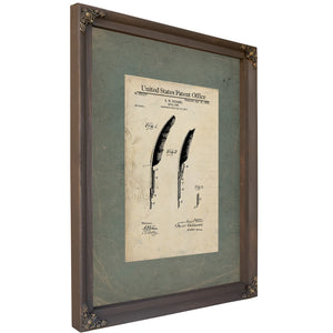 The Scriveners Final Instrument — Patent Drawing of the Quill Pen — Framed Wall Art Room View | Bella Frye