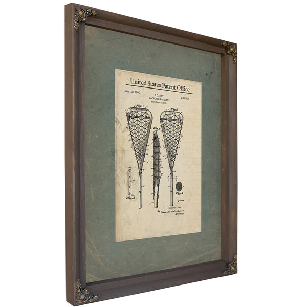 United States Patent No. 258519 Lacrosse Racquet by Frederic C Jay Filed September 9 1948 — Bourbon Framed Canvas Print | Bel