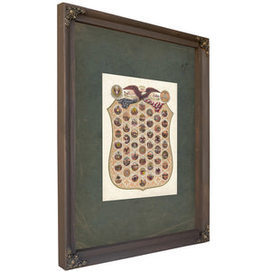 Arms of the States and Territories of the American Union 1876 — Bourbon Framed Canvas Print | Bella Frye