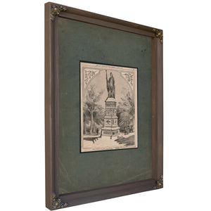 Storys Monument of Liberty to Be Erected in Independence Square Philadelphia 1875 — Bourbon Framed Canvas Print | Bella Frye