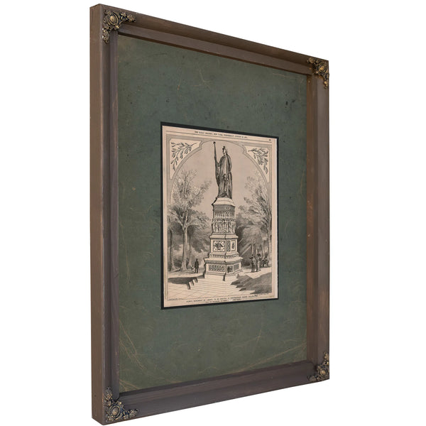 Storys Monument of Liberty to Be Erected in Independence Square Philadelphia 1875 — Bourbon Framed Canvas Print | Bella Frye
