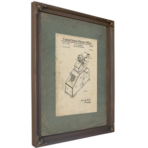 The Arithmetic Engine — Patent Blueprint of Mechanical Computation — Framed Wall Art Room View | Bella Frye