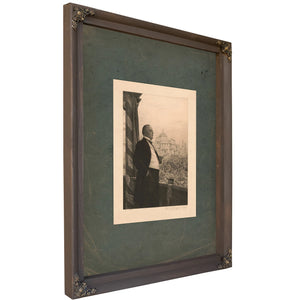 William Mckinley Preparing to Speak to Large Crowd From Balcony 192 — Bourbon Framed Canvas Print | Bella Frye
