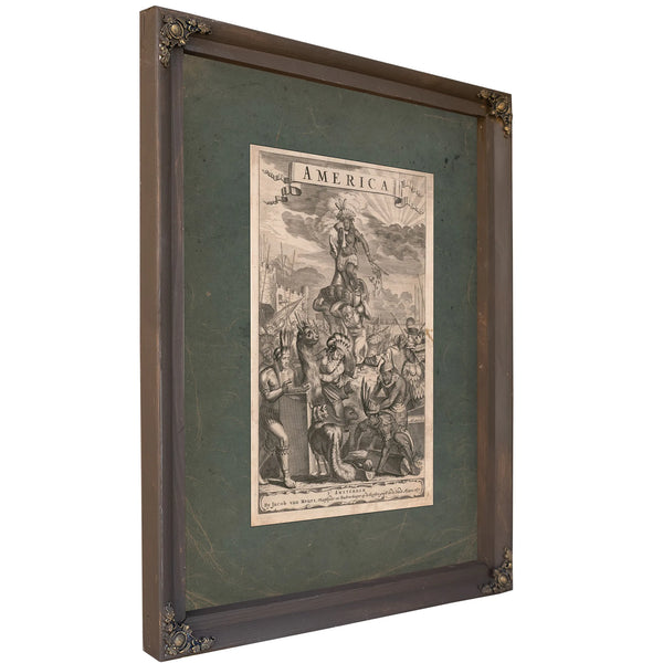 America 1671 — Bourbon Framed Canvas Print | Bella Frye