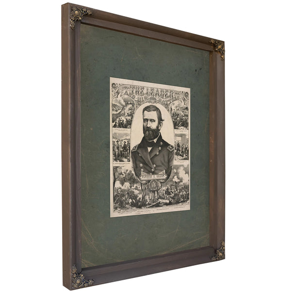 The Leader and His Battles Ulysses S Grant Lieutenant General Usa 1866 — Bourbon Framed Canvas Print | Bella Frye