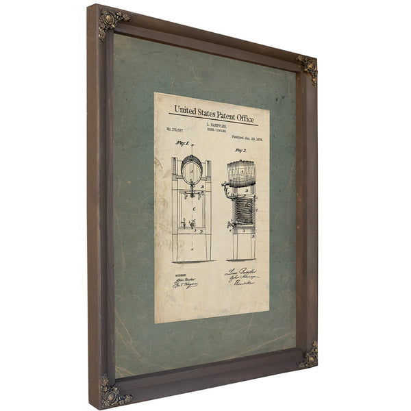 The Baeppler Beer Cooler Patent a Study in Victorian Temperance and Temptation — Framed Wall Art Room View | Bella Frye