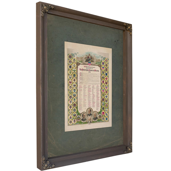 An Acknowledgment From the Delegates to the Philadelphia Commercial Museum 1899 1899 — Bourbon Framed Canvas Print | Bella Fr