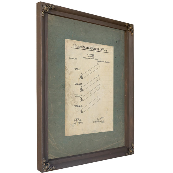 The Owen Cigarette Patent — a Study in Smoke and Industry — Framed Wall Art Room View | Bella Frye
