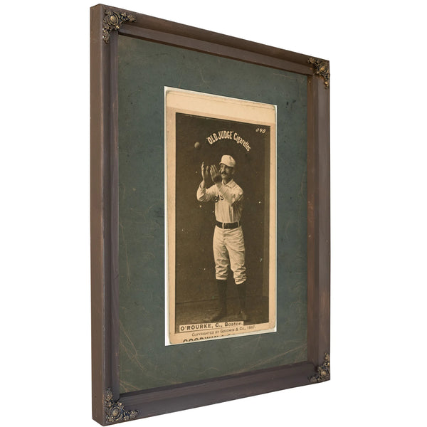 Tom Orourke Boston Beaneaters Baseball Card Portrait — Bourbon Framed Canvas Print | Bella Frye