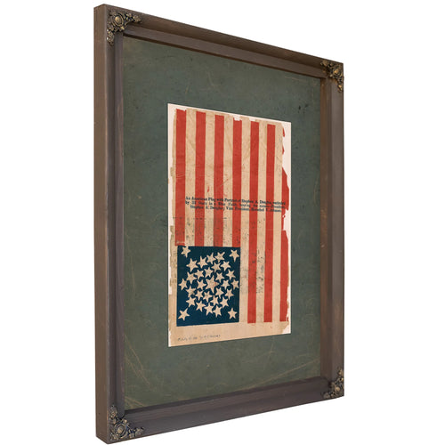 American Flag Campaign Banner for Stephen a Douglas and Herschel V Johnson 186 — Bourbon Framed Canvas Print | Bella Frye
