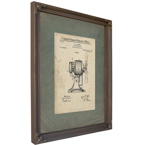 The Stowe Oscillating Fan Patent a Study in Mechanical Breeze — Framed Wall Art Room View | Bella Frye