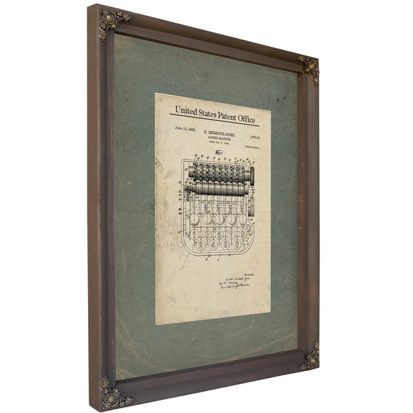 The Arithmeticians Engine — Patent Blueprint of Mechanical Calculation — Framed Wall Art Room View | Bella Frye