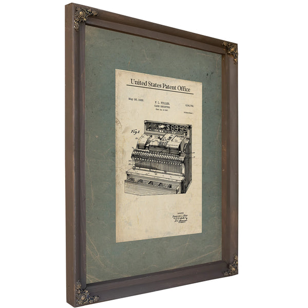 The Merchants Mechanical Mind Fuller Cash Register Patent — Framed Wall Art Room View | Bella Frye
