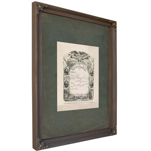The Union Soldiers Discharge Certificate 1865 — Bourbon Framed Canvas Print | Bella Frye