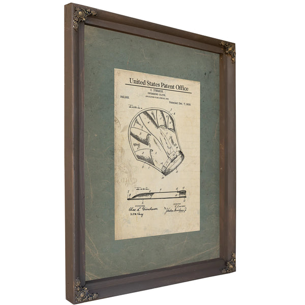 Us Patent No. 942262 Swimming Glove by C Iverson (199) — Bourbon Framed Canvas Print | Bella Frye