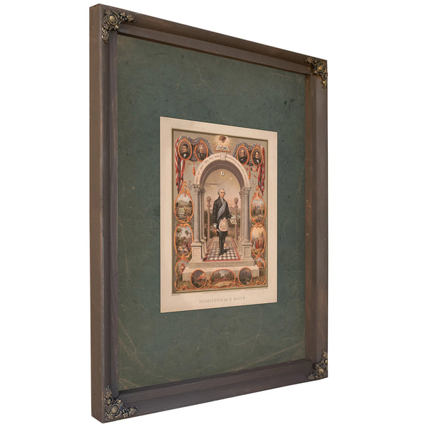 Washington as a Mason 1867 — Bourbon Framed Canvas Print | Bella Frye