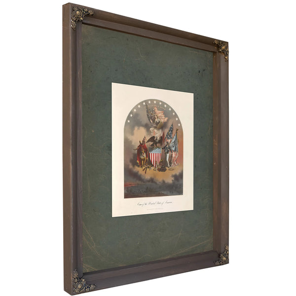 Arms of the United States of America 1864 — Bourbon Framed Canvas Print | Bella Frye