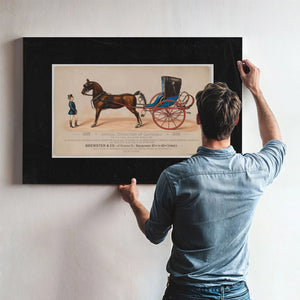 Brewster Co Annual Exhibition of Carriages — Framed Wall Art Room View | Bella Frye