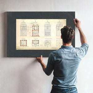 The Keepers Blueprint Fort Carroll Light Station Technical Drawings — Framed Wall Art Room View | Bella Frye